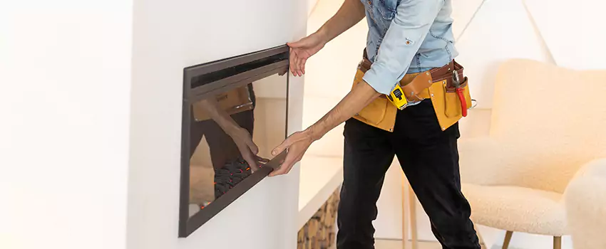 Metal Fireplace Installation in Railroad Square District, California